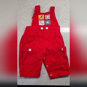 VTG 80s Red Baby Overalls